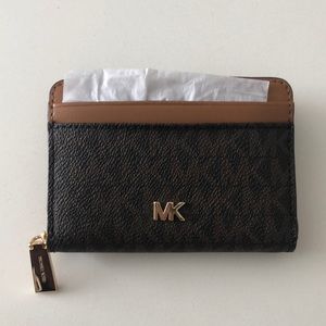 Michael Kors small brown money piece wallet